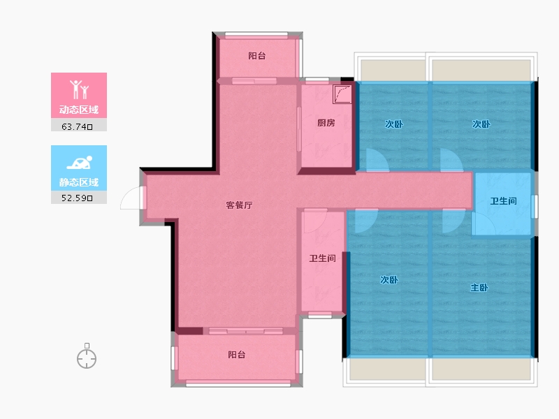 广东省-肇庆市-　天玺御璟园-104.65-户型库-动静分区