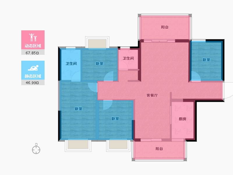 广西壮族自治区-南宁市-美林湾-102.46-户型库-动静分区