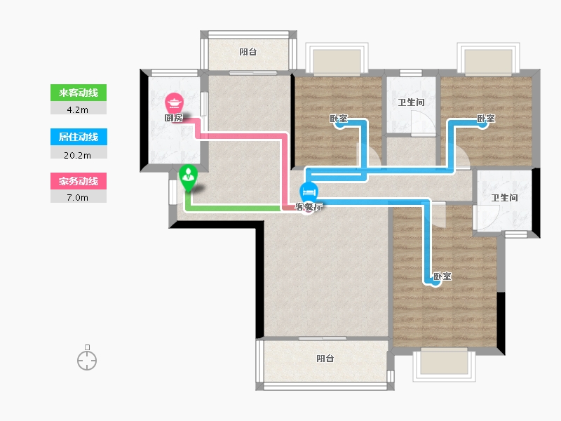 湖南省-郴州市-龙翔福邸云栖谷-87.65-户型库-动静线