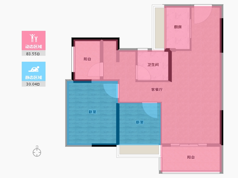 广东省-佛山市-美的花样年云璟-103.00-户型库-动静分区