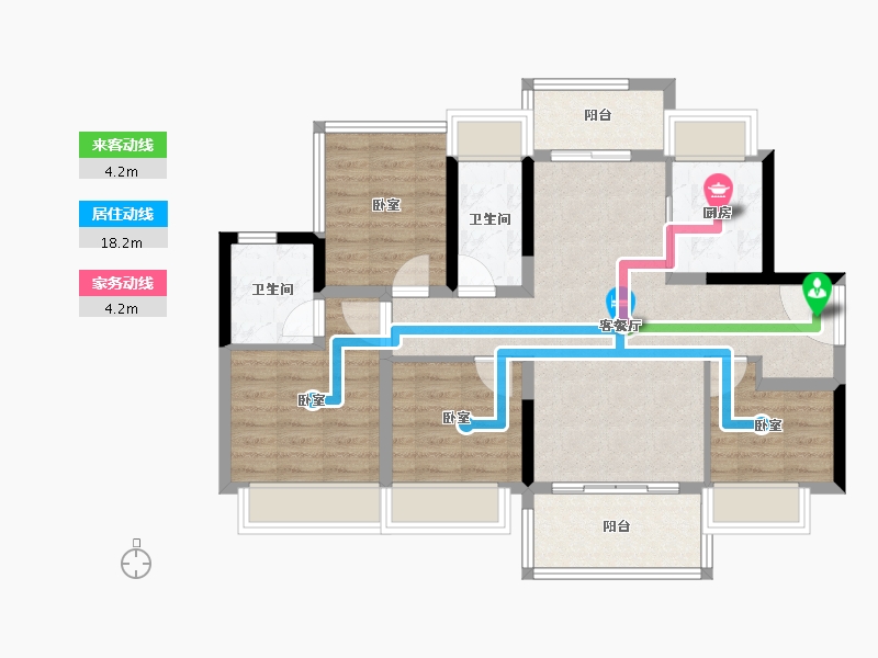 广东省-江门市-碧桂园·滨江天元-85.96-户型库-动静线