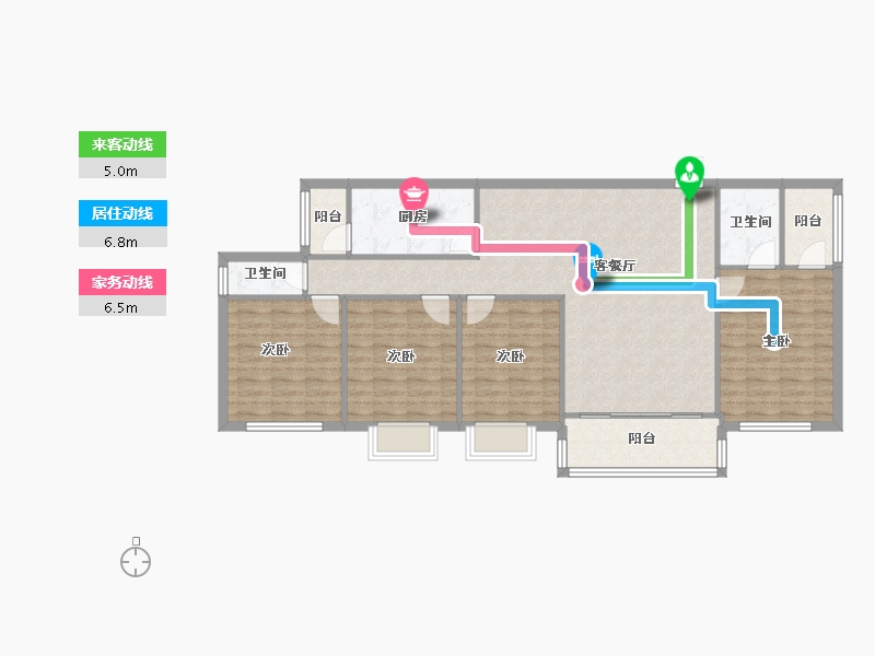 广东省-佛山市-普君新城-109.93-户型库-动静线