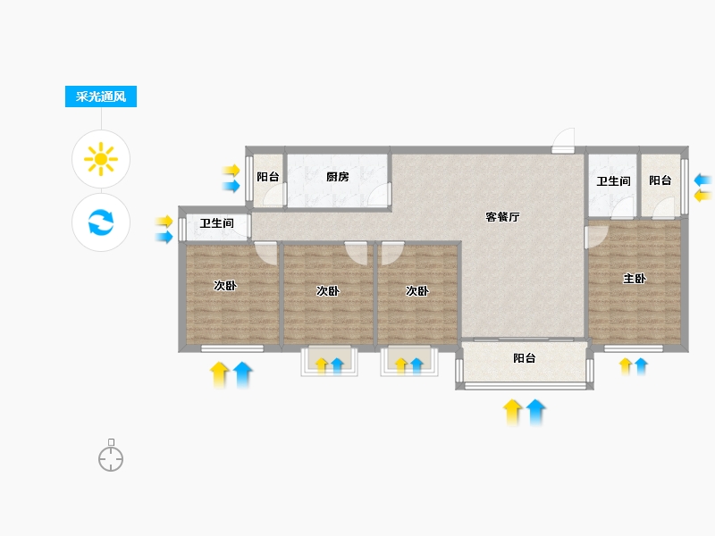 广东省-佛山市-普君新城-109.93-户型库-采光通风