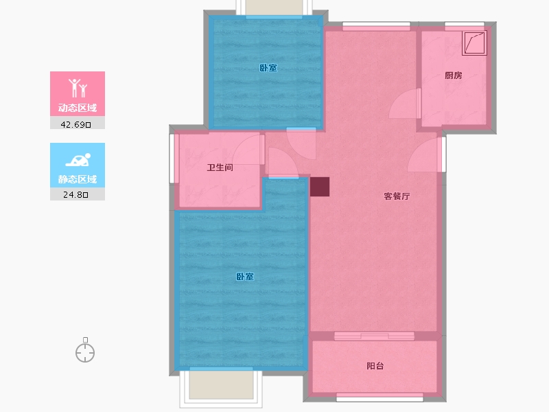 浙江省-宁波市-香河湾-60.48-户型库-动静分区