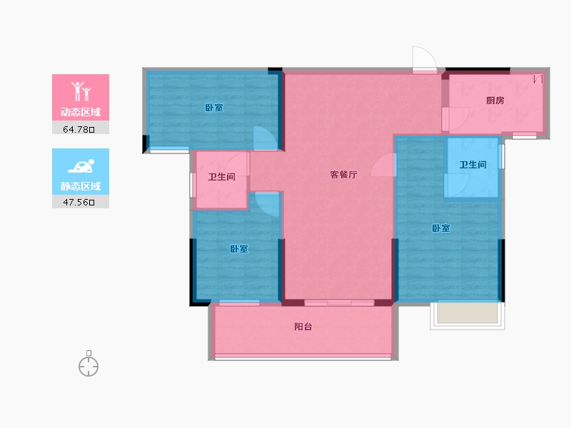 湖北省-黄石市-金銮·龙吟湾-101.70-户型库-动静分区