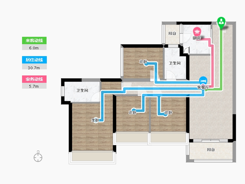 广东省-佛山市-龙光天瀛-91.55-户型库-动静线