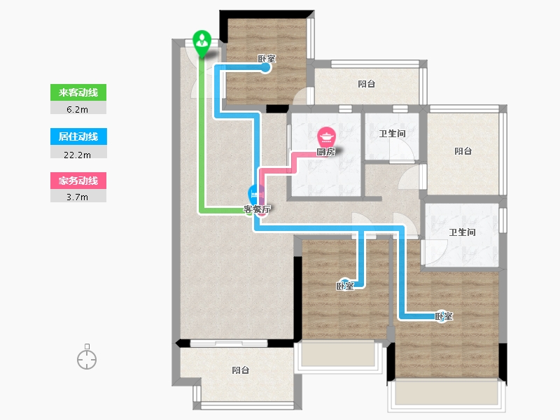 广东省-江门市-敏捷·云锦-90.36-户型库-动静线