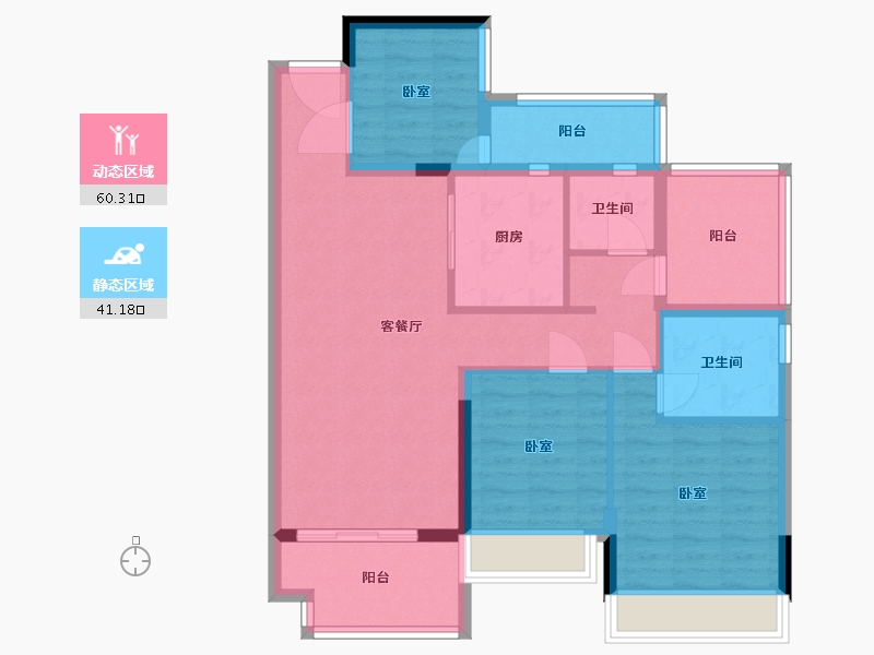 广东省-江门市-敏捷·云锦-90.36-户型库-动静分区