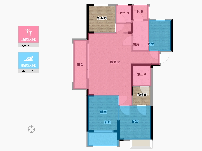 湖北省-黄冈市-东方明珠.长安郡-108.95-户型库-动静分区