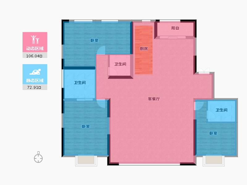 陕西省-西安市-鑫苑府-164.94-户型库-动静分区