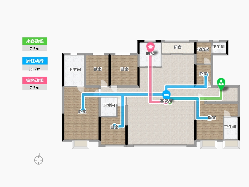 陕西省-西安市-鑫苑府-207.99-户型库-动静线