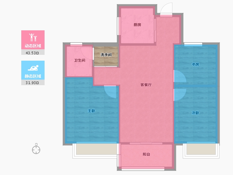 安徽省-合肥市-融创长江壹号-70.78-户型库-动静分区