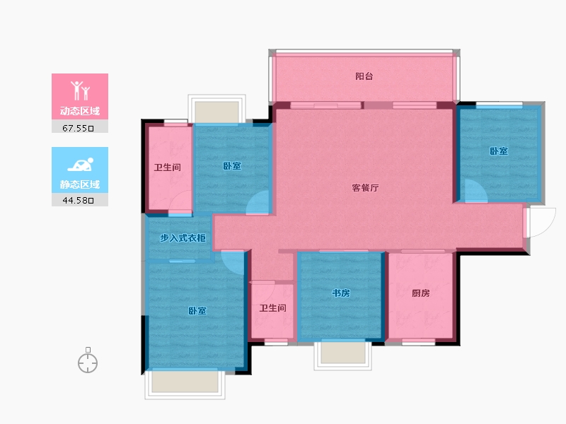 广西壮族自治区-南宁市-银河江湾明珠-100.40-户型库-动静分区