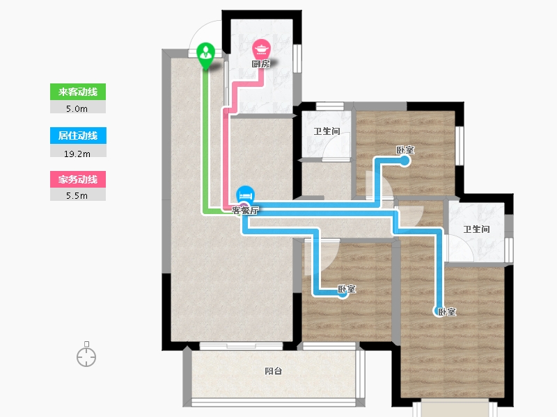 广西壮族自治区-南宁市-银河江湾明珠-73.92-户型库-动静线