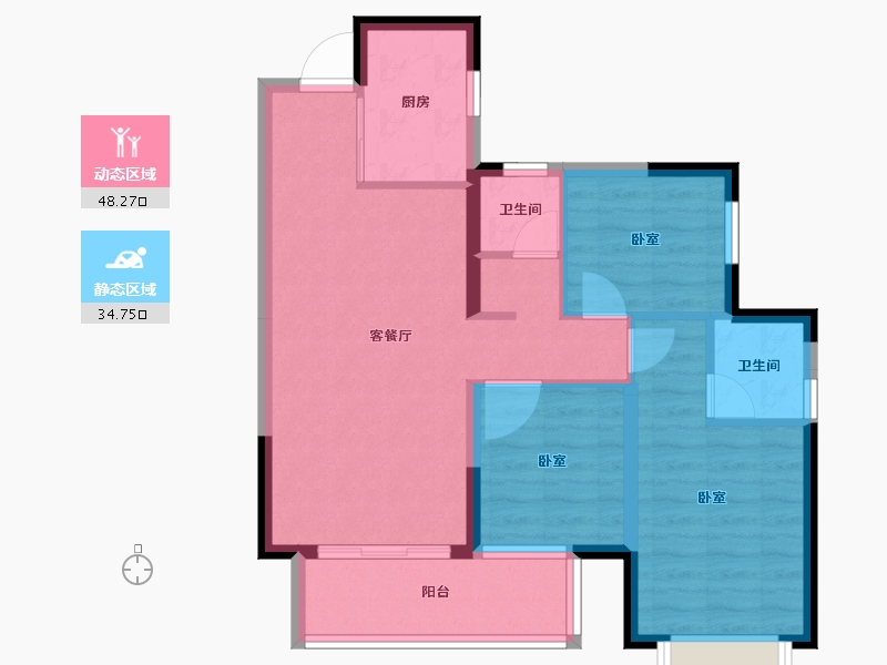 广西壮族自治区-南宁市-银河江湾明珠-73.92-户型库-动静分区