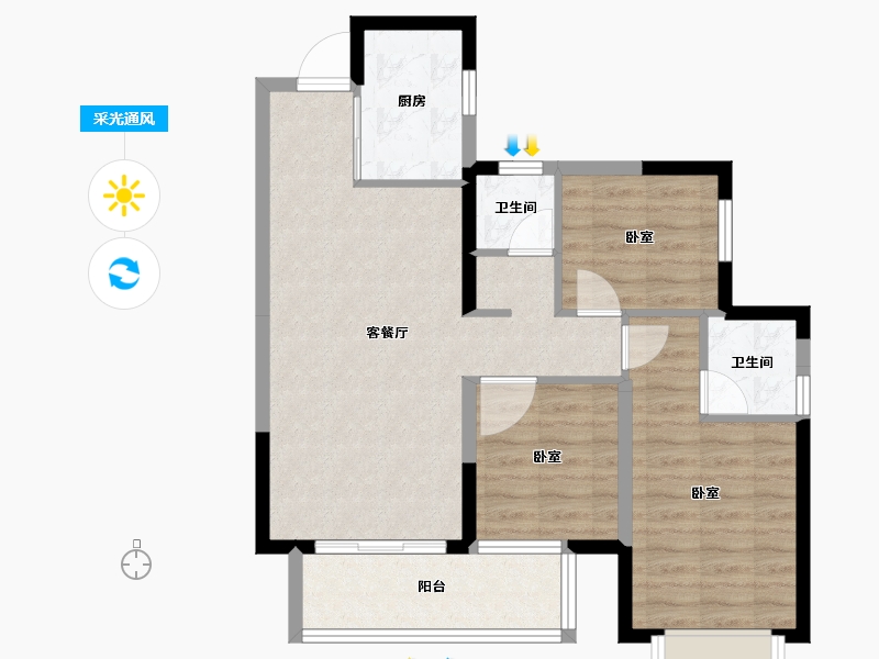 广西壮族自治区-南宁市-银河江湾明珠-73.92-户型库-采光通风