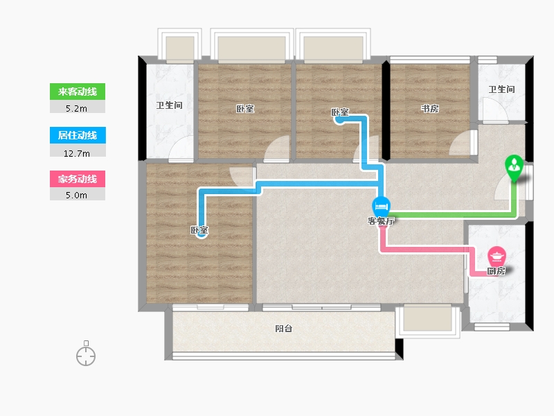 广东省-佛山市-新希望奥园金沙公馆-93.21-户型库-动静线