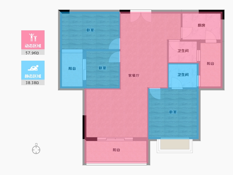 湖北省-黄石市-东方装饰城五期-87.01-户型库-动静分区