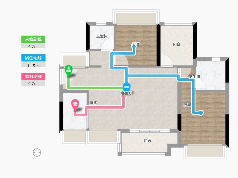 广东省-佛山市-上坤云栖公馆-71.00-户型库-动静线