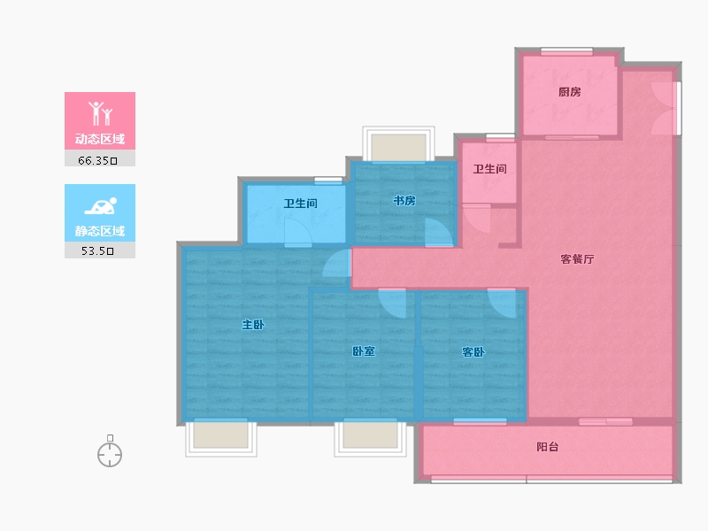 湖北省-襄阳市-东泰壹号院-108.44-户型库-动静分区