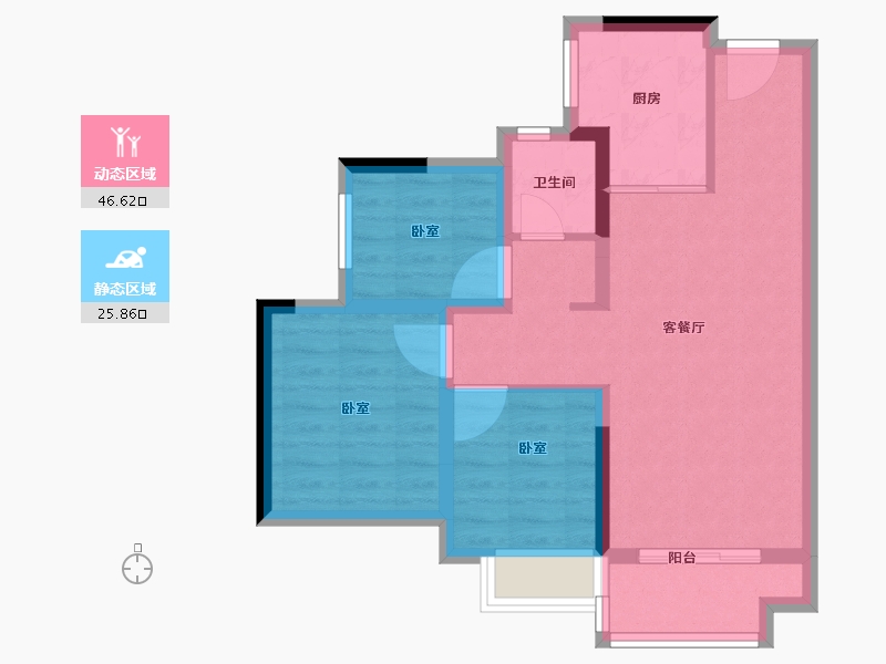 广东省-佛山市-上坤云栖公馆-64.00-户型库-动静分区