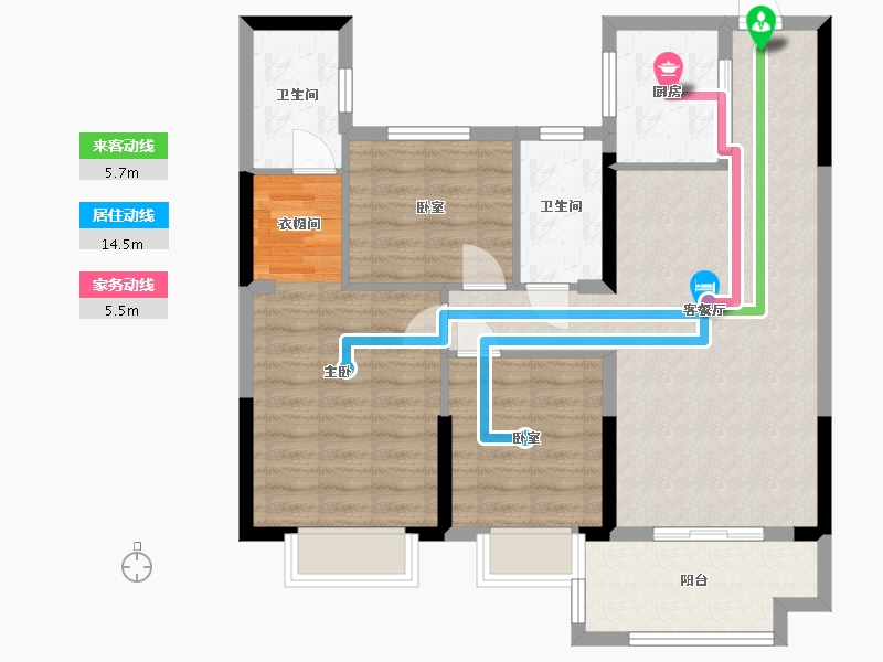 湖北省-黄冈市-力高君悦府-86.04-户型库-动静线