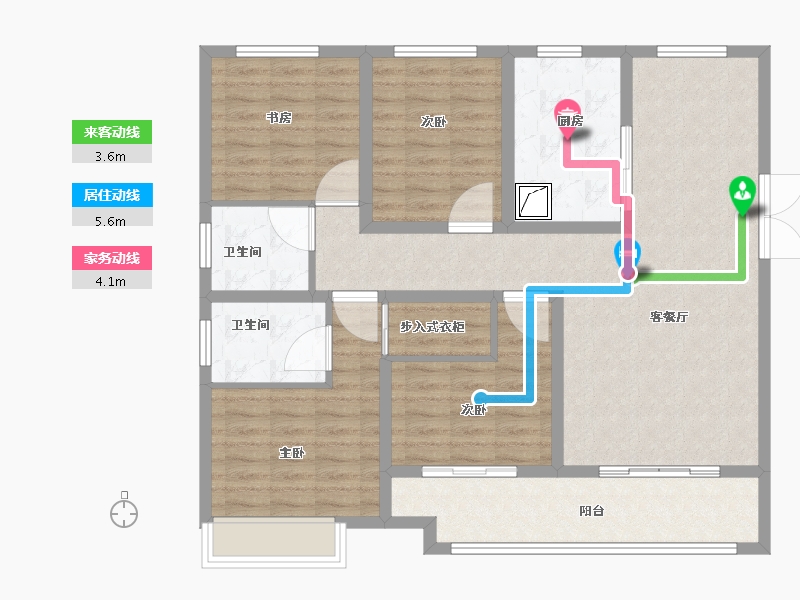 安徽省-宿州市-泗县东方名城-110.01-户型库-动静线