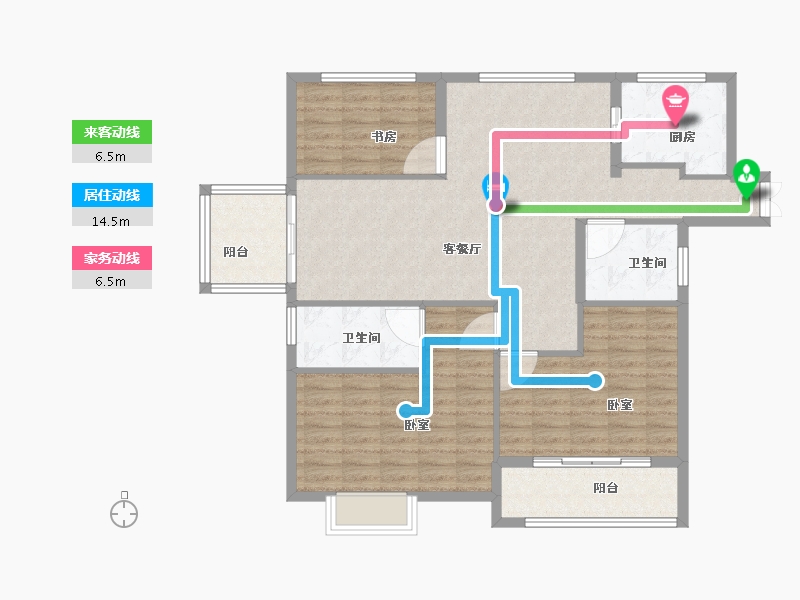 江苏省-盐城市-俊知香槟公馆-106.27-户型库-动静线