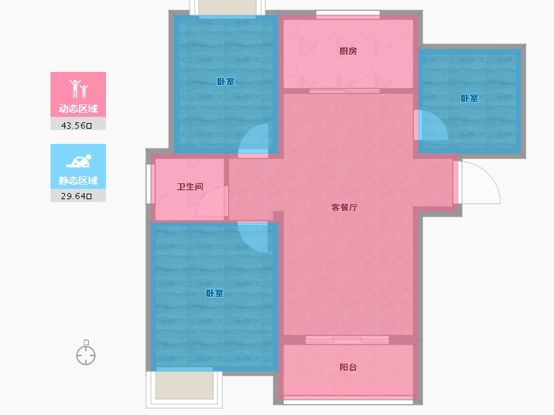 安徽省-合肥市-世宏城市广场-65.13-户型库-动静分区