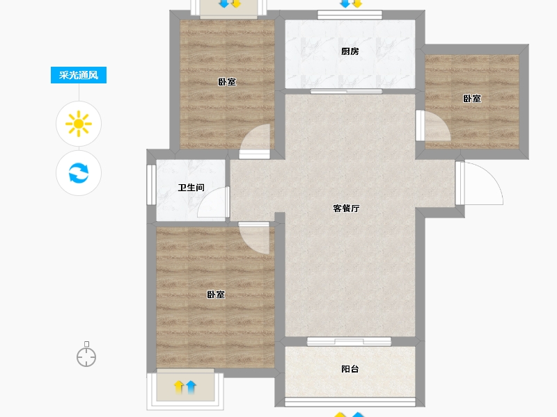 安徽省-合肥市-世宏城市广场-65.13-户型库-采光通风