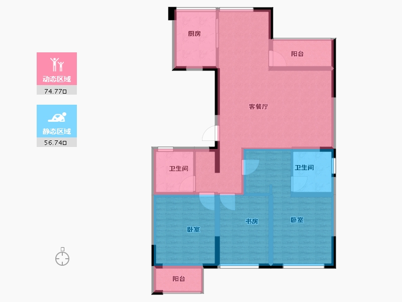 浙江省-绍兴市-恒丰金玉园-118.01-户型库-动静分区