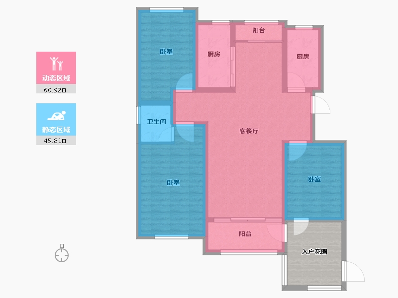 山东省-滨州市-丰泽御景-105.01-户型库-动静分区