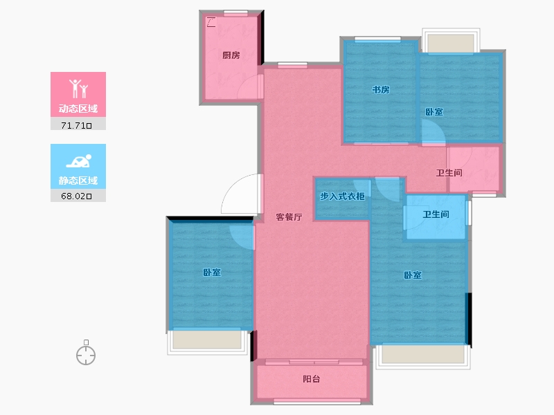 浙江省-宁波市-锦绣江南-128.01-户型库-动静分区