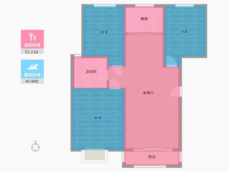 内蒙古自治区-包头市-天疆骊城-83.84-户型库-动静分区