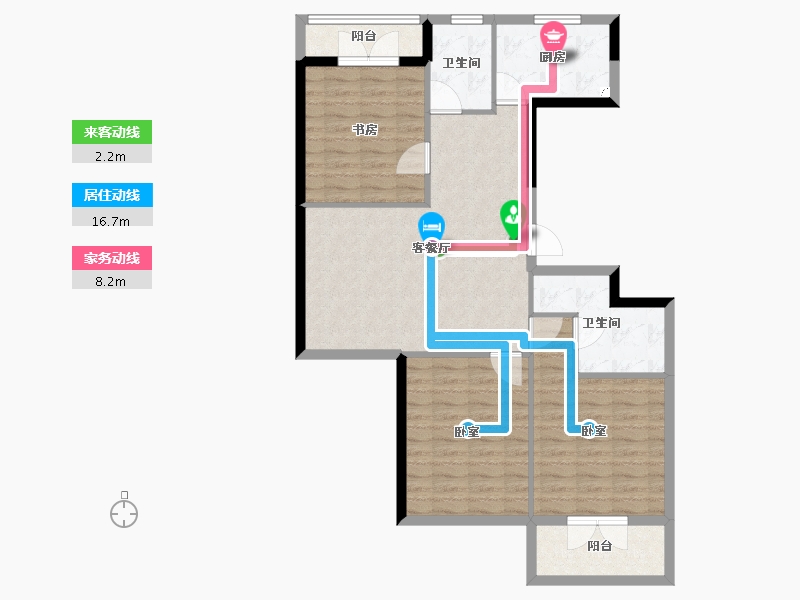 浙江省-宁波市-汇智佳园-96.00-户型库-动静线