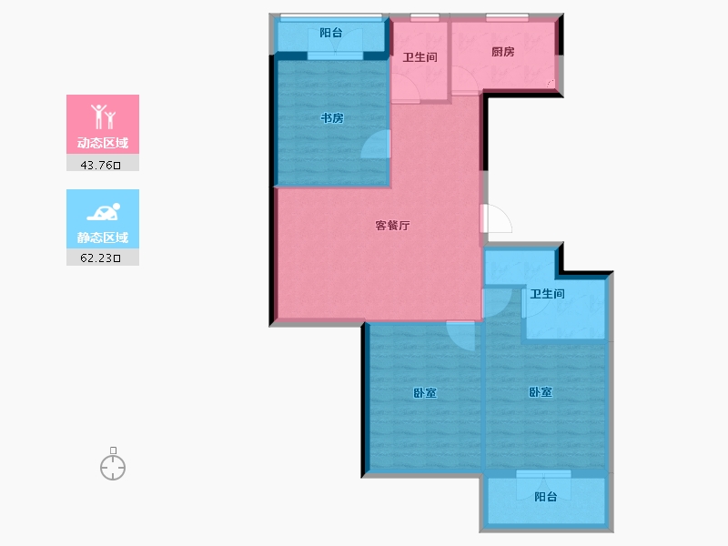 浙江省-宁波市-汇智佳园-96.00-户型库-动静分区