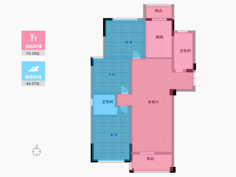 浙江省-绍兴市-恒丰金玉园-106.00-户型库-动静分区