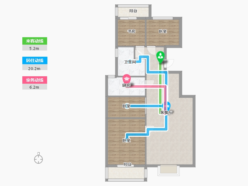 河北省-邯郸市-龙山君子居-100.66-户型库-动静线