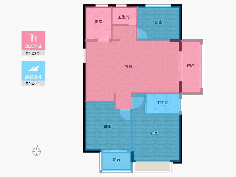 浙江省-宁波市-新中宇维萨-97.00-户型库-动静分区