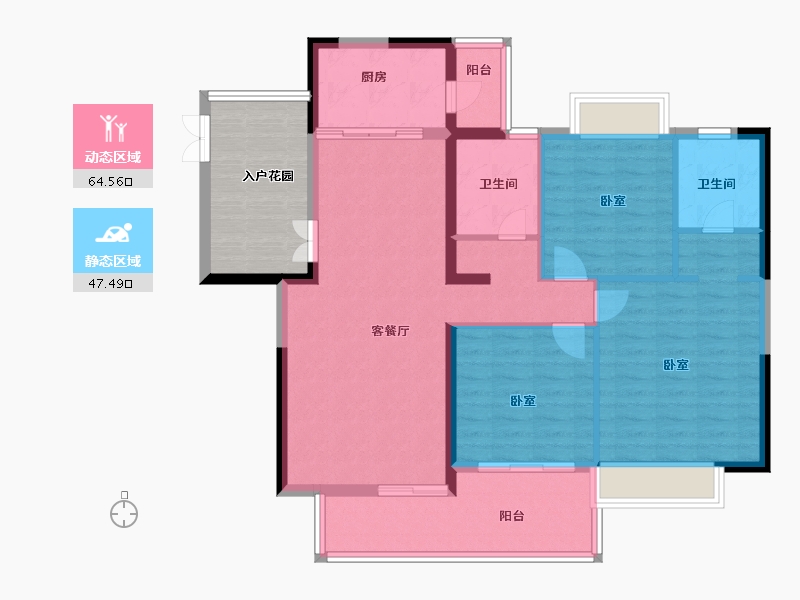 江苏省-南京市-星雨华府-111.00-户型库-动静分区