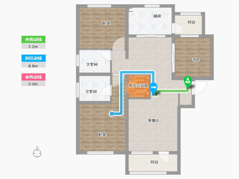 江苏省-苏州市-朗诗东吴绿郡-113.87-户型库-动静线