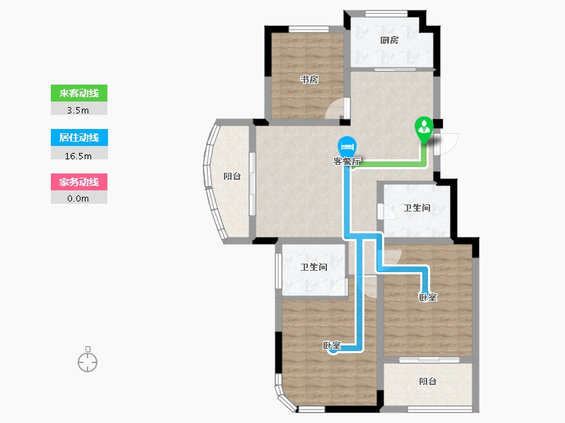 浙江省-杭州市-林溪闲庭-100.58-户型库-动静线