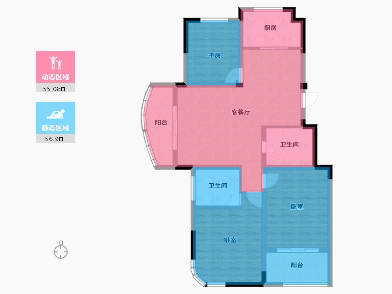 浙江省-杭州市-林溪闲庭-100.58-户型库-动静分区