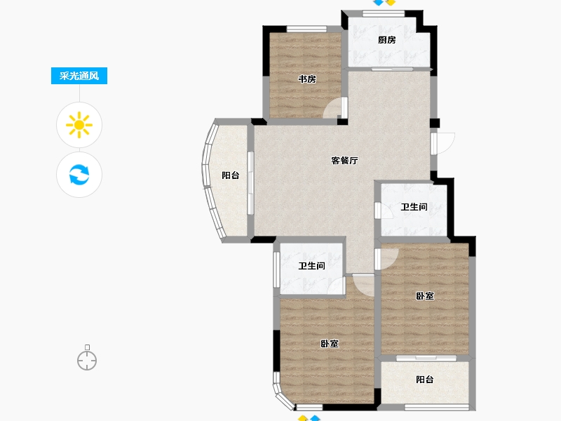 浙江省-杭州市-林溪闲庭-100.58-户型库-采光通风