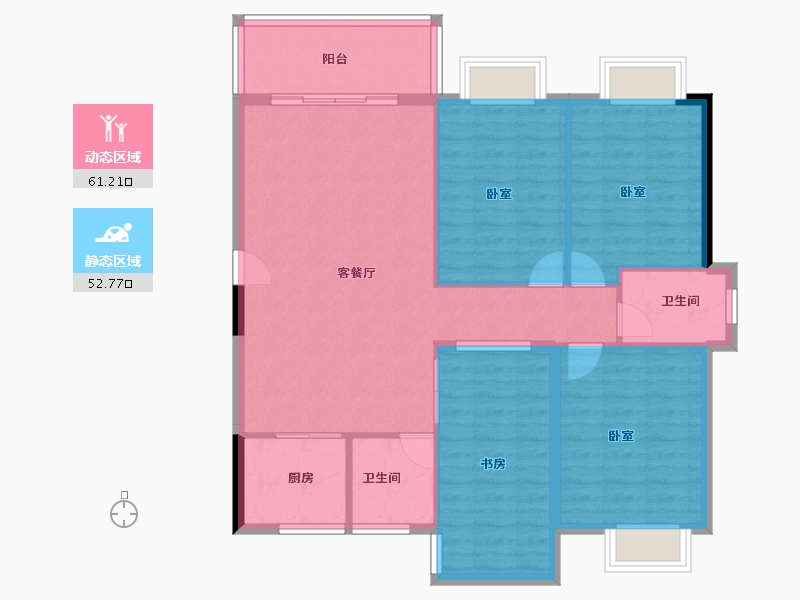 福建省-泉州市-圣弗兰广场-104.00-户型库-动静分区