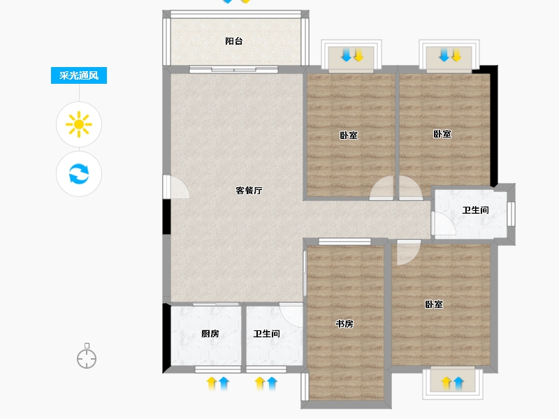 福建省-泉州市-圣弗兰广场-104.00-户型库-采光通风