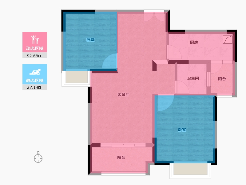 江苏省-无锡市-红星国际广场-71.00-户型库-动静分区