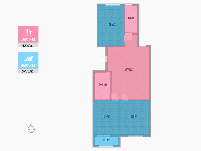 河北省-邯郸市-龙山君子居-90.46-户型库-动静分区