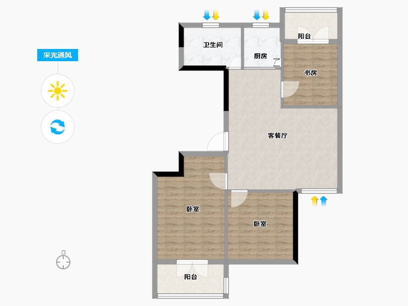 浙江省-宁波市-汇智佳园-91.00-户型库-采光通风