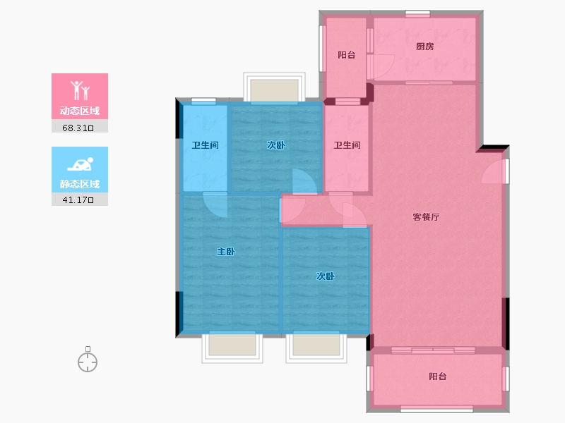 广东省-清远市-豪源美居-99.99-户型库-动静分区